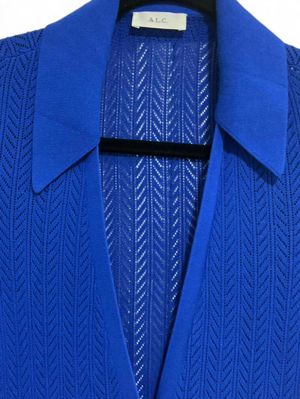 NWOT RARE A.L.C Cobalt Knit Maxi Duster Dress Cardigan Luxury Cover Up XS S $595 - Picture 9 of 11